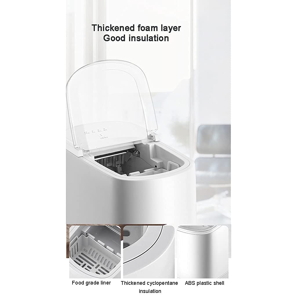 Ice Maker Machine Ice Cube Maker Counter Top 2 Sizes of Ice Ice Cubes Ready in 6 Mins LED Display Home Bar Kitchen Office (Gray) (Gold)