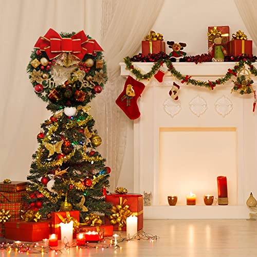 Christmas Wreath Pendant Merry Christmas Wreath Christmas Decoration Door Decoration Door Hanging Rattan Ornament Garland #TOP2