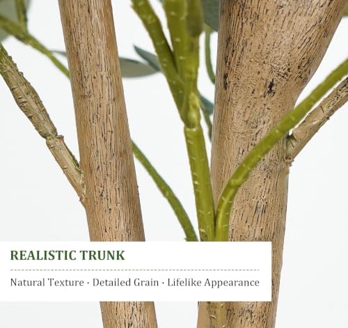 5FT Artificial Eucalyptus Tree, Faux Plant with Natural Wood Trunk — view 2