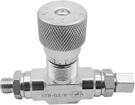 Hydraulic Flow Control Valve STB-G3/8 for Mini Excavator 1-2T | Fit for Mini Excavator 1-2 Ton, STB-G3/8 3/8" L08 Bidirectional Restrictor Valve with Two-Sided Connectors