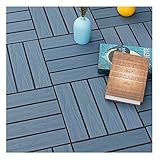 Holzfliesen Balkon Kunststoff-Holz-DIY-Boden Im Freien, Wasserdichte Und Rutschfeste Terrassenholz-Kunststofffliese, Allwetter, Einfach Zu Verlegen, 30x30x2cm (Size : 11PCS(1 square meter))