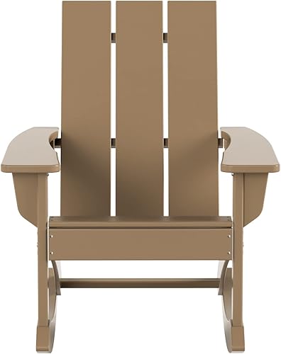 Miniatura 6 de WO Home Furniture - Juego de 2 mecedoras Adirondack para todo tipo de clima y protección UV para cualquier espacio al aire libre (madera envejecida)