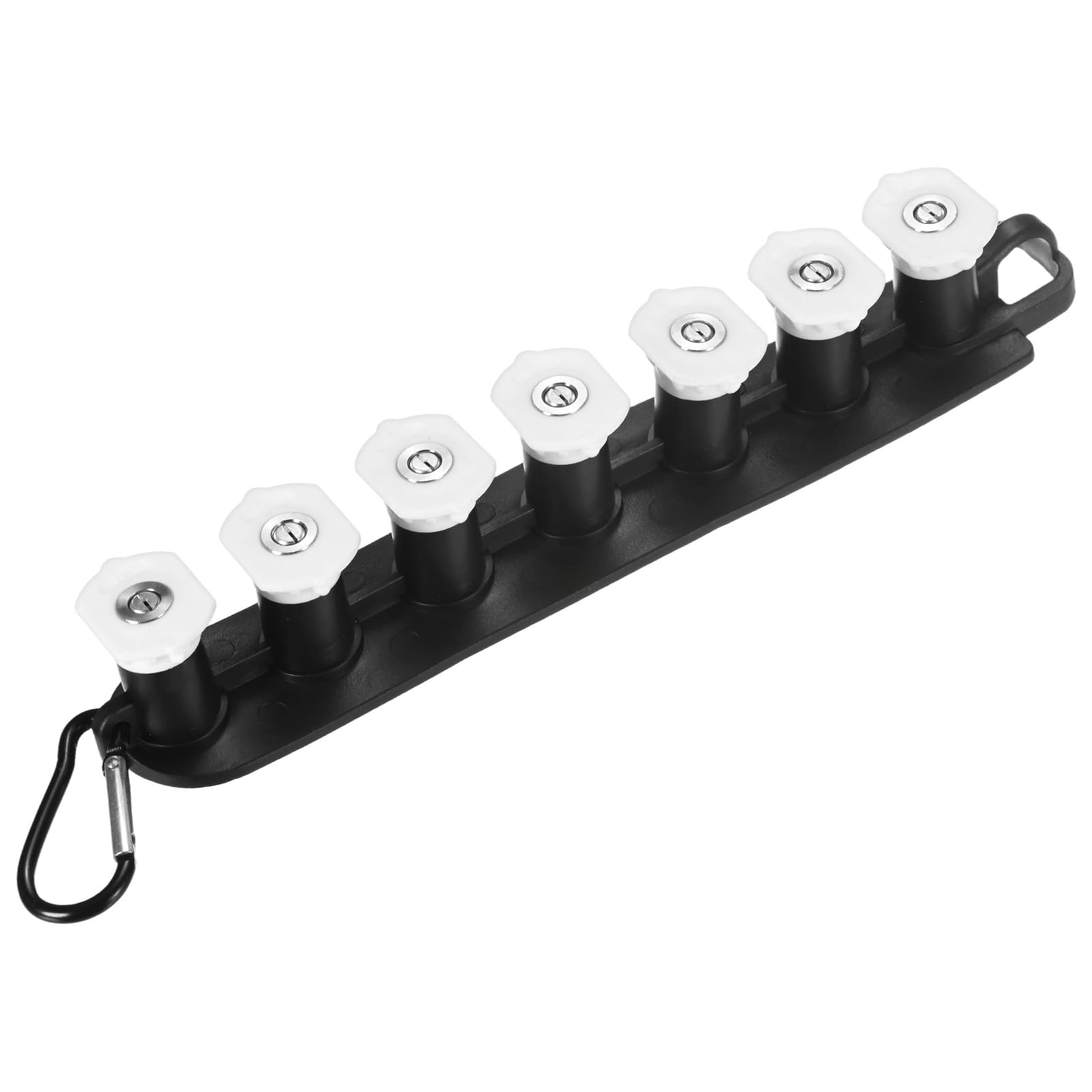 M METERXITY 7-Pack Pressure Washer Nozzle Tips with Holder, 1/4 Inch Quick Connect, 4000PSI 40 Degrees Power Washer Nozzle Tips for Car/Wall/Exterior Surface Cleaning, Orifice 2.5 [White]