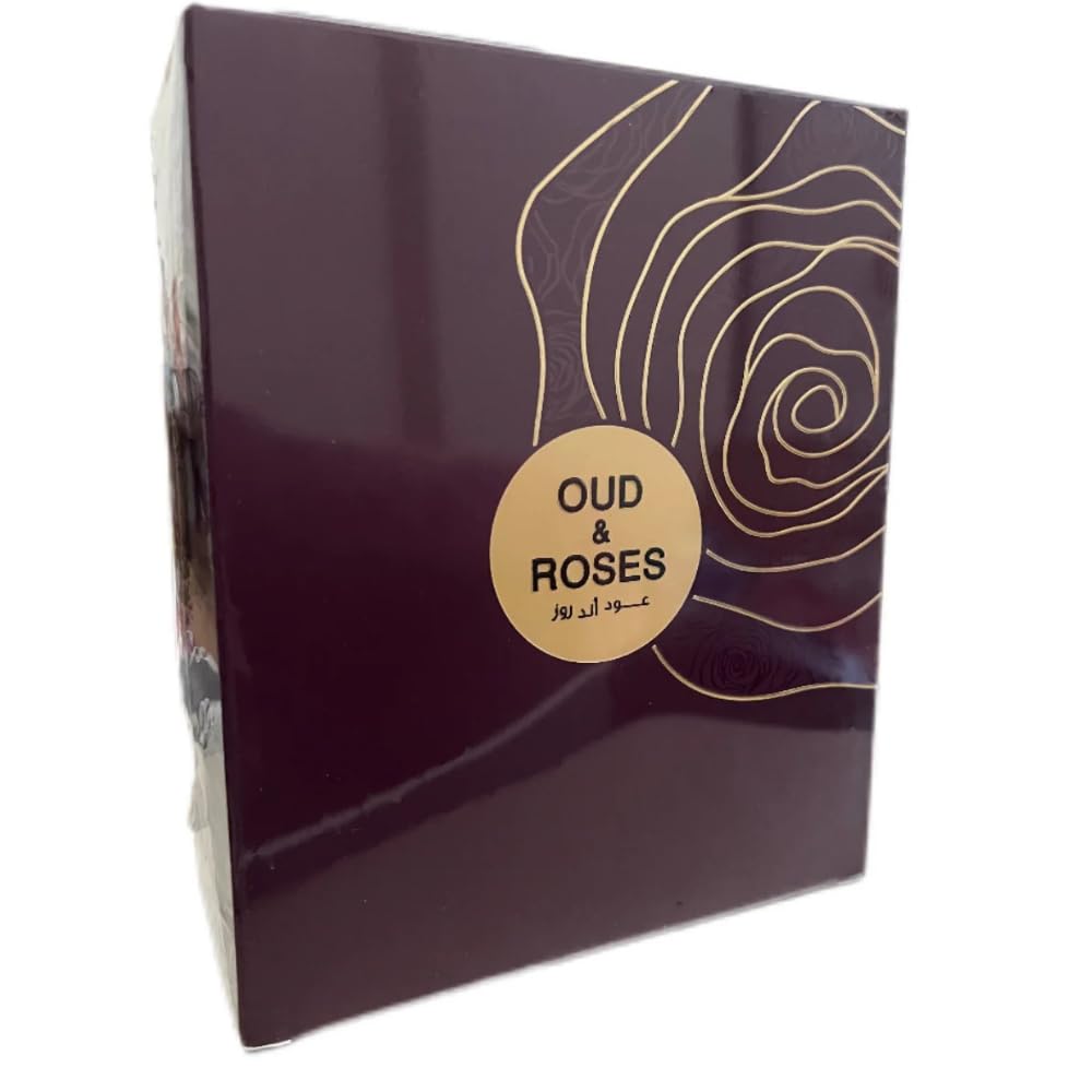 Eau de Parfum Oud and Roses, 60 ml di Ahmed | Per uomini e donne | Rosa turca | Oud | Lavanda | Sandalo | Ambra | Muschio | Alta concentrazione di olio