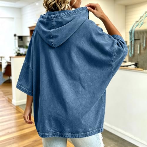 FPMLUXLL Womens Casual Hoodie Fall 3/4 Sleeve Oversized Pullover Sweatshirt - image 4