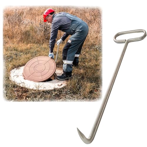 Elevador de tapa de boca de acero inoxidable, cabeza afilada para una fácil extracción de la rejilla, herramienta duradera para acceso al drenaje al aire libre