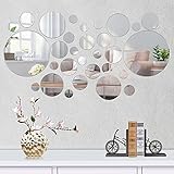 【Machen Sie Ihr Haus heller】 Aufgrund des Reflexionseffekts können sie Licht reflektieren und Ihr Haus heller machen. Unsere Produkte sind sehr schön und praktisch. Sie können es als Spiegel verwenden, da Sie die Dinge innerhalb von 2 Metern Entfernung von der Spiegelwand klar und natürlich sehen können. Da es sich jedoch nicht um echte Spiegel handelt, verzeihen Sie bitte, dass sie möglicherweise nicht den gleichen Effekt wie Spiegel erzielen.