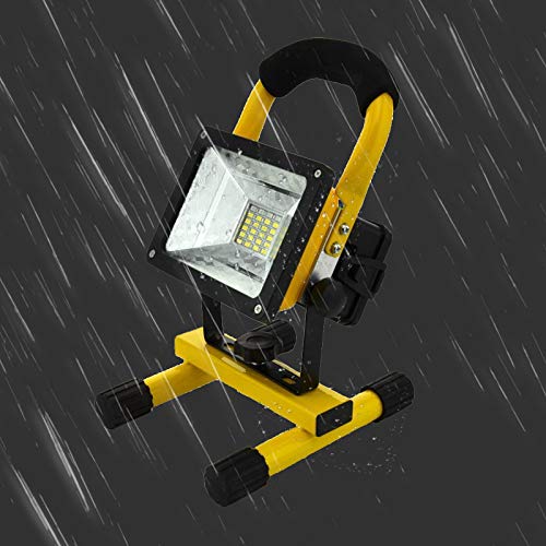 Preisvergleich Produktbild Temgin LED Baustrahler 30W 2400LM Kaltweiß tragbare Arbeitsscheinwerfer wiederaufladbare IP65 Flutlicht mit Batterie Werkstattlampen Baustellen Strahler Garage Arbeitsleuchte