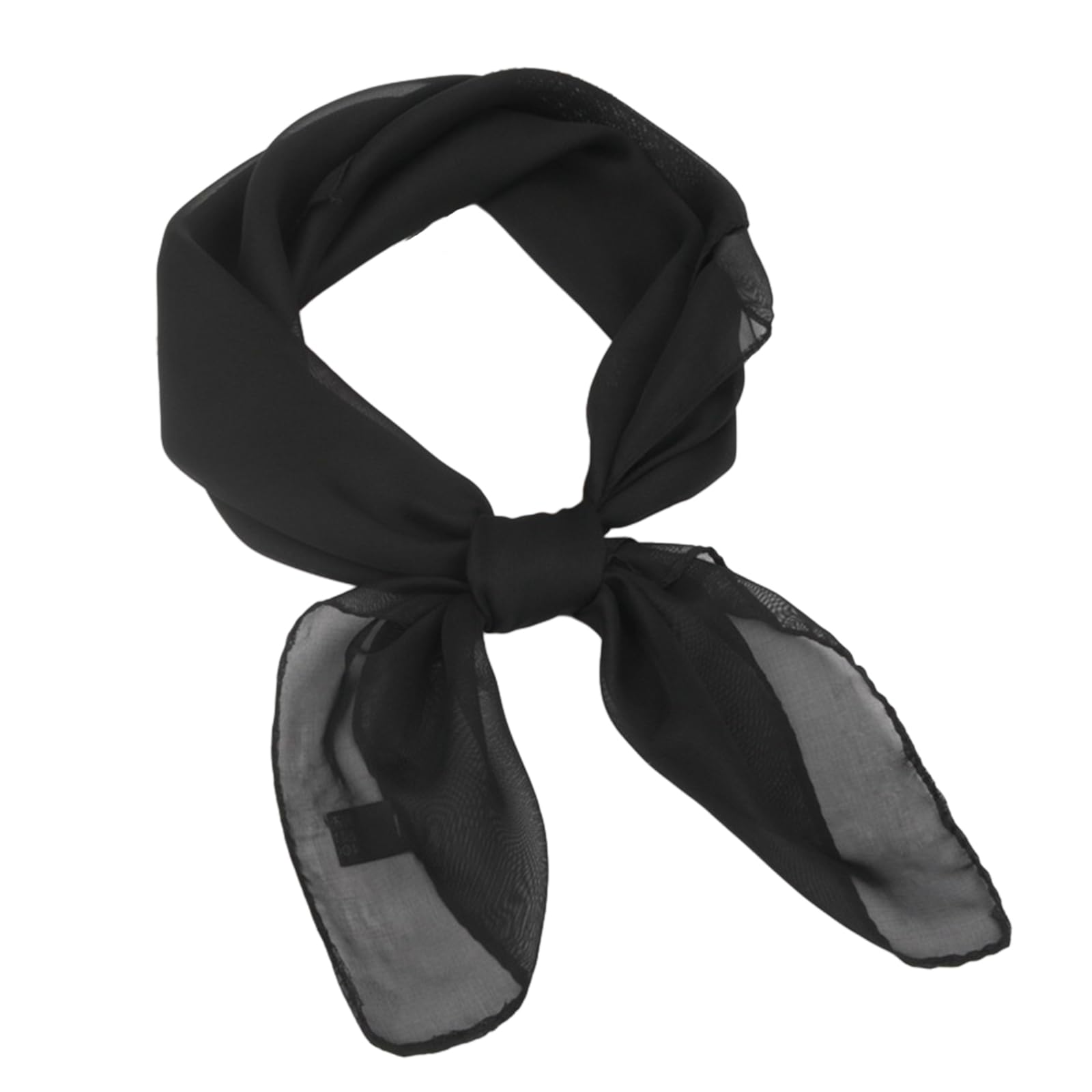 Hangsu Square Ribbon Neck Scarf 1950s Chiffon Scarf Retro Hair Tie For Women 50s Square Handkerchief Solid Sheer HeadScarf Solid Color Handkerchief