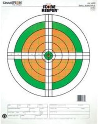 Champion Traps and Targets, Score Keeper Fluorescent Targets, 100yd Small Bore Rifle (Per 12)
