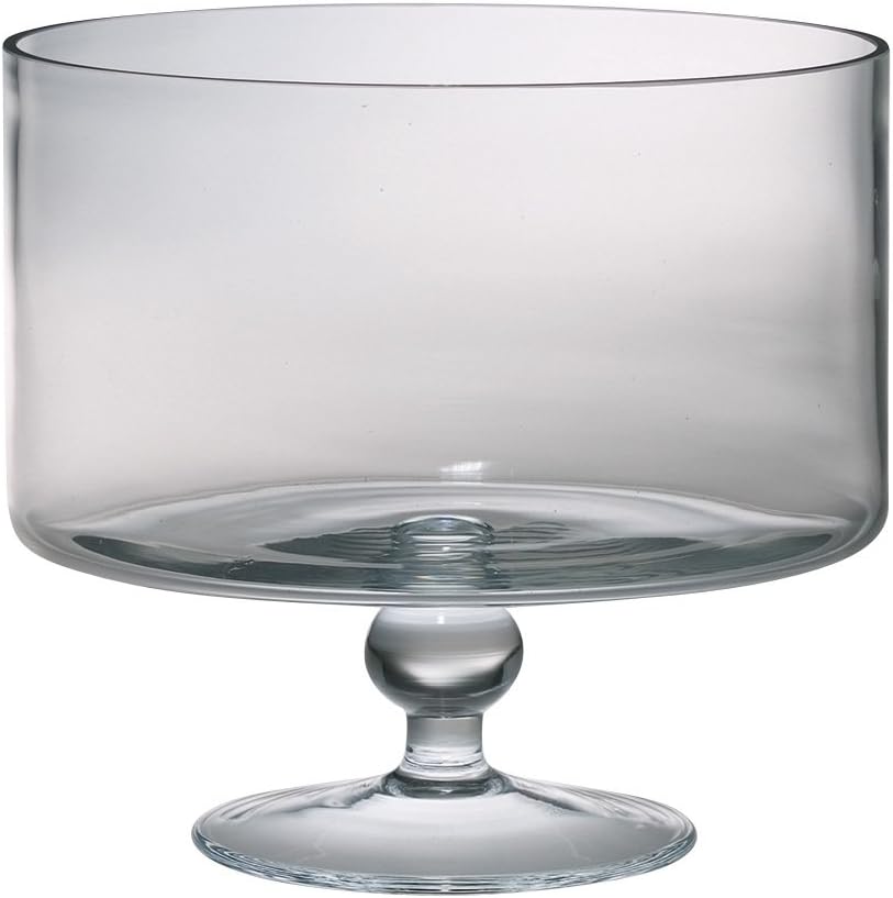 European Handmade Trifle Bowl, Large, Clear
