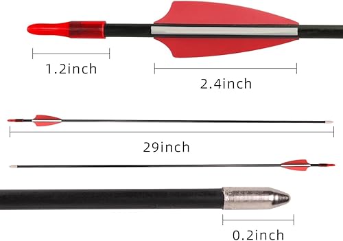 Miniatura 5 de LWANO Flechas de fibra de vidrio de 28 pulgadas, flechas de objetivo de práctica de tiro con arco con puntas romas, eje duradero para jóvenes, niños