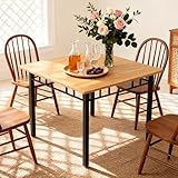 【Piano del tavolo in legno di alta qualità】 Realizzato in legno robusto e resistente, questo tavolo cucina quadrato garantisce stabilità e qualità per molti anni. I piedini regolabili in altezza assicurano una buona stabilità anche su pavimenti irregolari, mentre i feltrini antigraffio proteggono il pavimento e il tavolo e riducono il rumore durante lo spostamento.