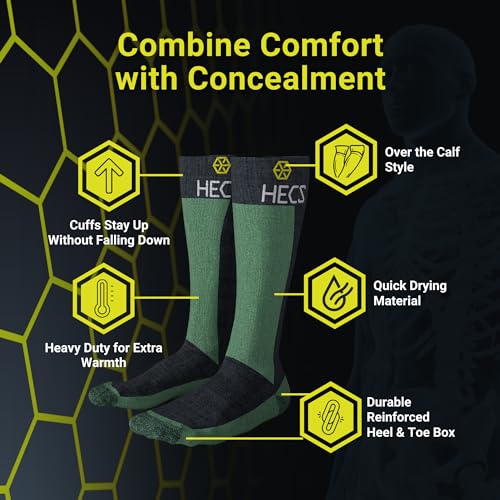 HECS Hunting Stealth Screen Heavyweight Socks Featuring Patented Technology Unisex- Accessories & Outdoor Apparel2