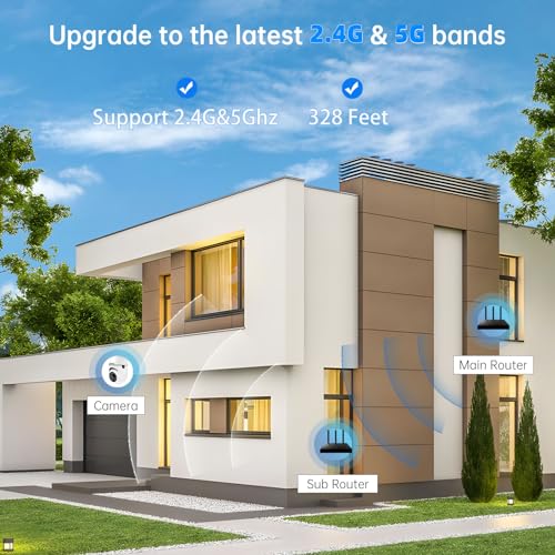 WESECUU Light Bulb Security Camera -5G& 2.4GHz WiFi 2K Security Cameras Wireless Outdoor Motion Detection and Alarm,Two-Way Talk,Color Night Vision,Human Detection, Bulb Camera Compatible with Alexa - Image 3