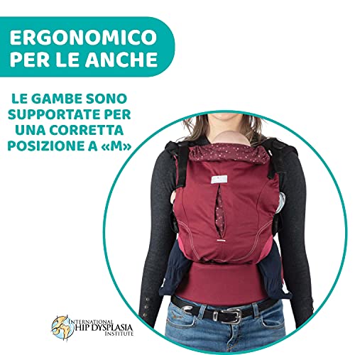 Chicco Marsupio Neonati Ergonomico Myamaki Fit, Zaino Porta Bambino Dalla Nascita A 15 Kg, Porta Bebè Evolutivo Multifunzione Con Seduta E Pannello Regolabili, Supporto Per Schiena E Collo - 4
