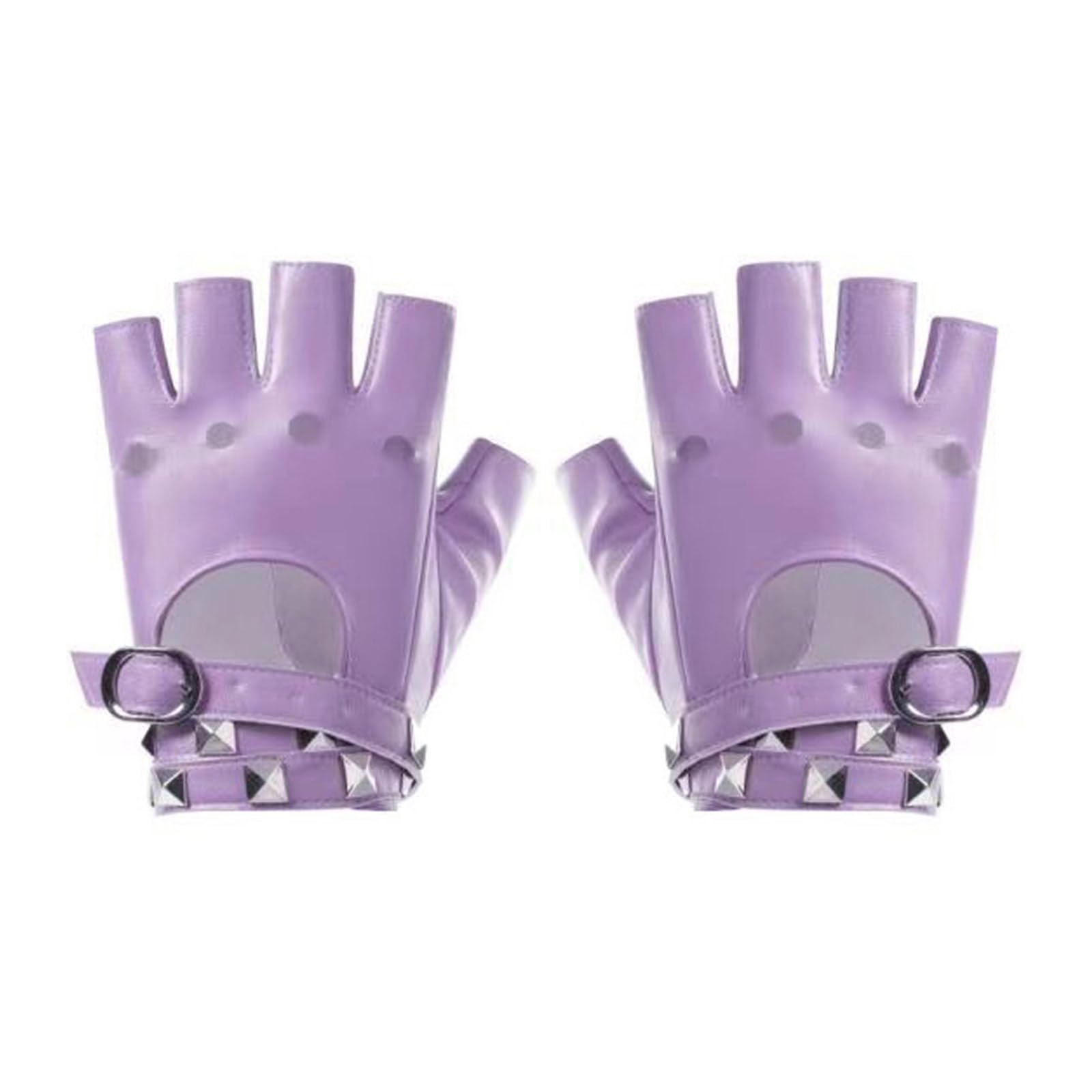 ZWWAAZHF PU Leather Fingerless Gloves with Studs for Women Punk Theme Perfect for Halloween Riding Activity and Festive Parties Punk Gloves