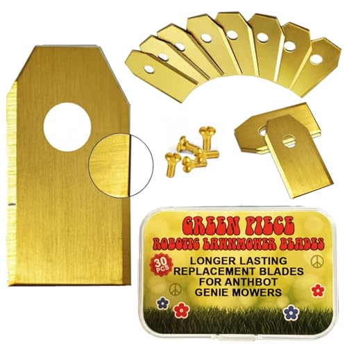 Green Piece Anthbot Compatible Robot Mower Blades 30 Pack Stainless Steel with Screws