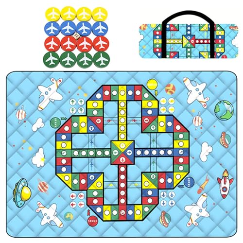 Générique Utomhus spelmatta, utomhus picknickfilt med schackspel | bärbar lätt hopfällbar 3 lager familjebrädspel för camping park