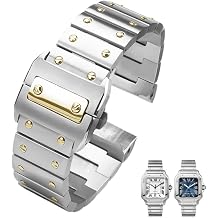 LAMGUL Stainless Steel Watch Strap For Cartier Santos 100 Series WSSA0009 Men's Watchband