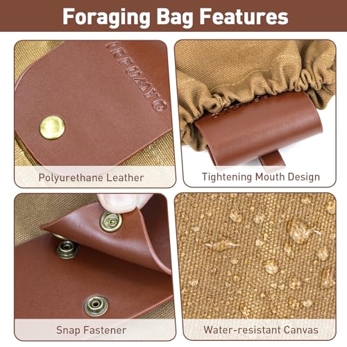 TIEFUMYO Waxed Canvas Foraging Pouch