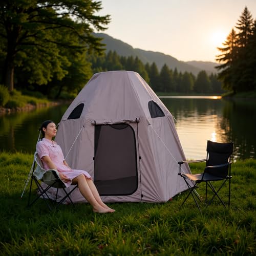 Carpa inflable de tela Oxford caqui para 3-6 personas miniatura 3