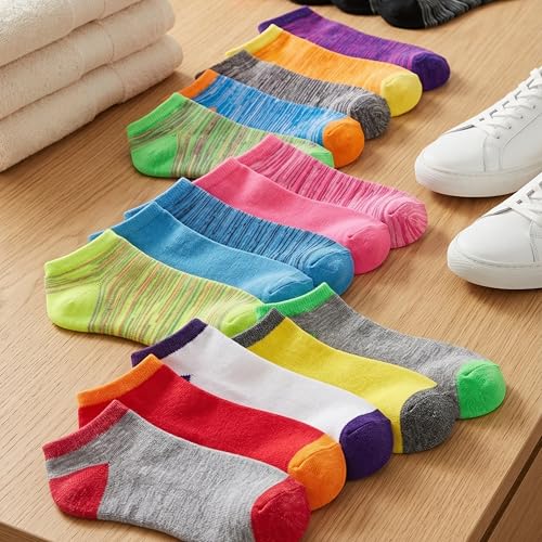Image of Tipi Toe Women's 20 Pack Colorful Low Cut Socks - Lightweight, Breathable Design for All-Day Comfort Sizes 9-11 /10-13
