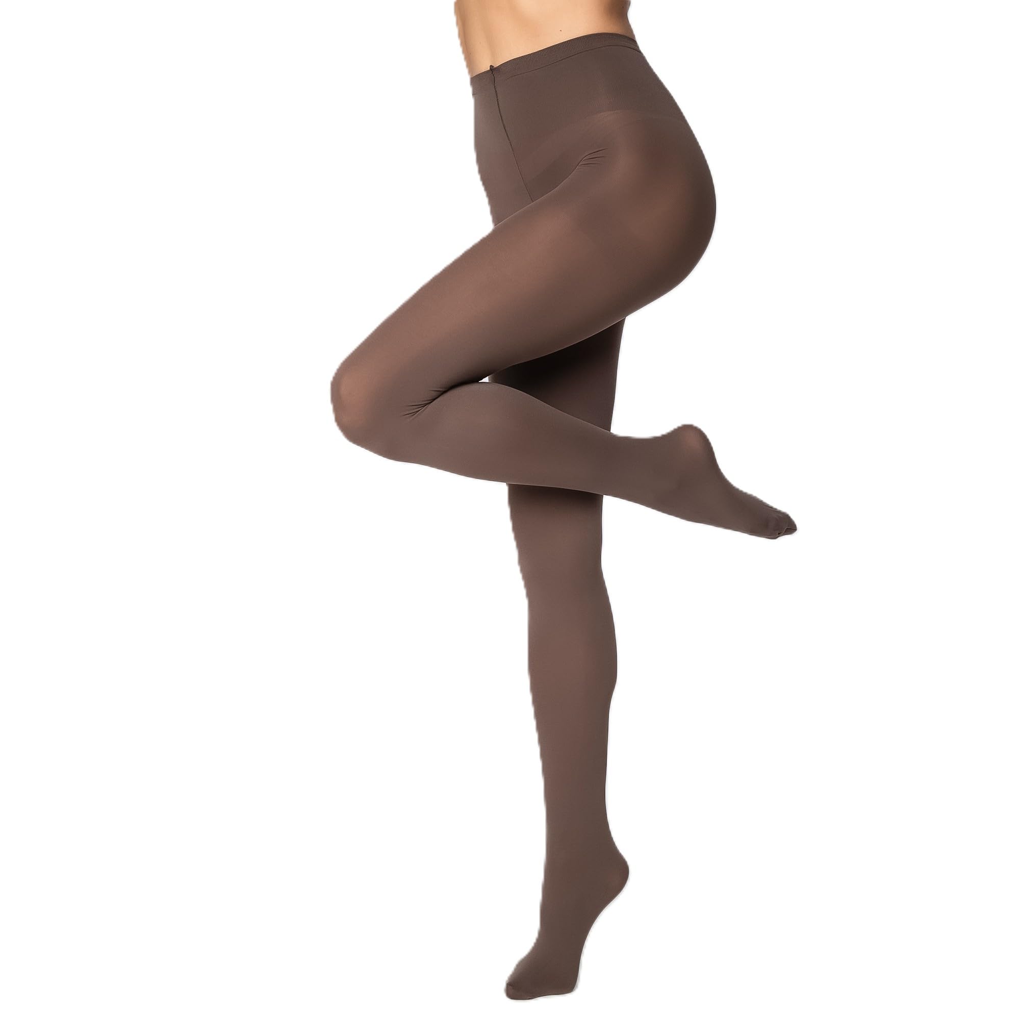 Andrea Bucci Women's Chocolate Brown Velvet Opaque Tights 80 Denier (Uk, Alpha, L, Regular, Regular, )