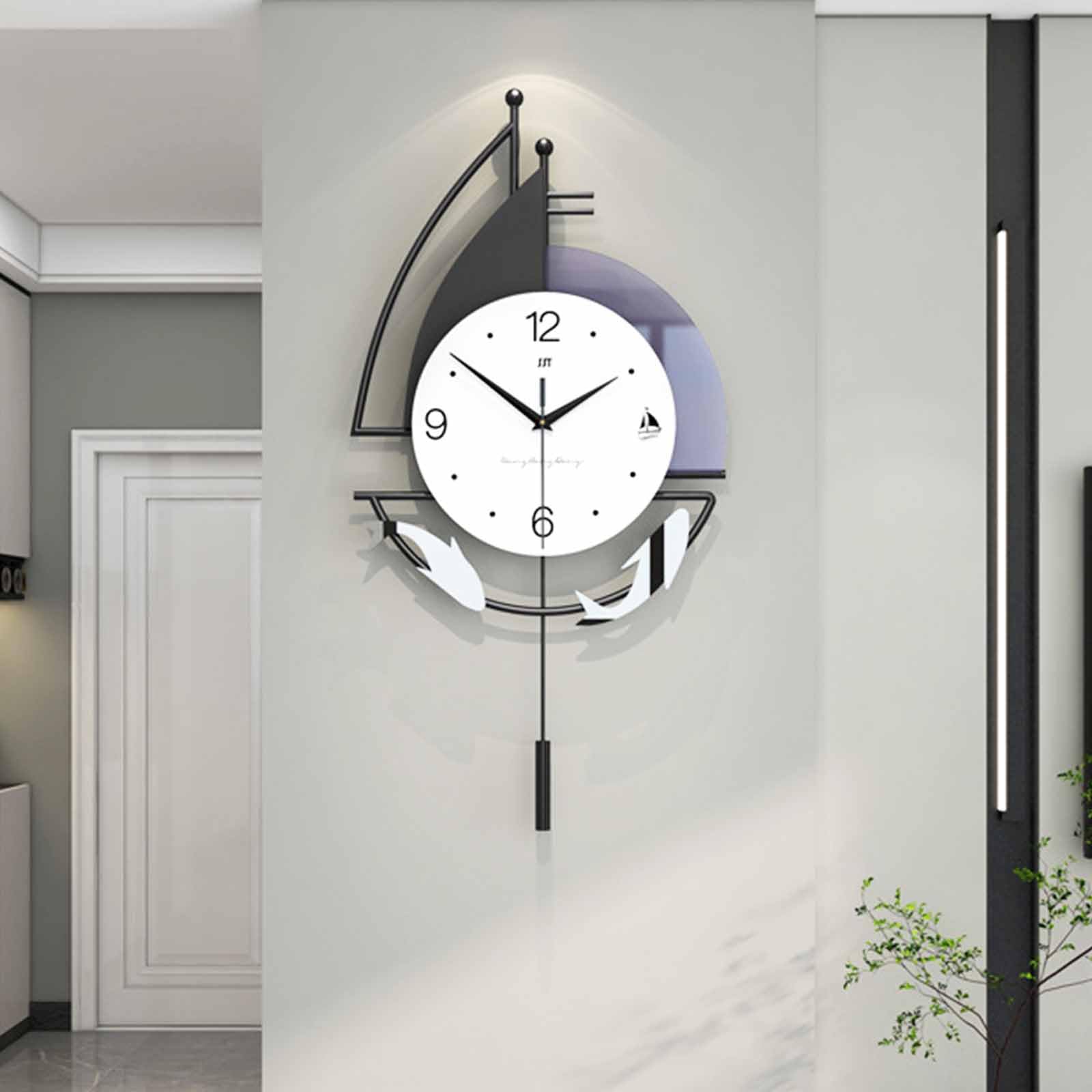 Grande horloge murale pour cuisine et salon au design moderne