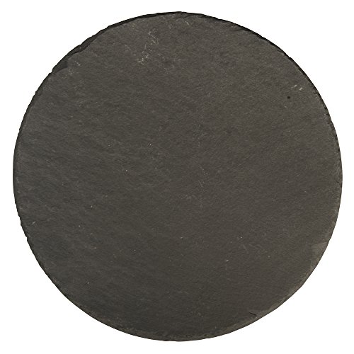 Rayher Plateau en ardoise rond, gris, 1 pce., Ø20cm, utilisation multiple, présentation d’aliments, décoration de table, dessous de plat-56532000