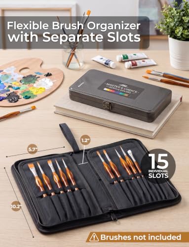 Image of Short Brush Holder & Organizer, Canvas Case 5.4 x 10.7 in, Black (Pack of 2)