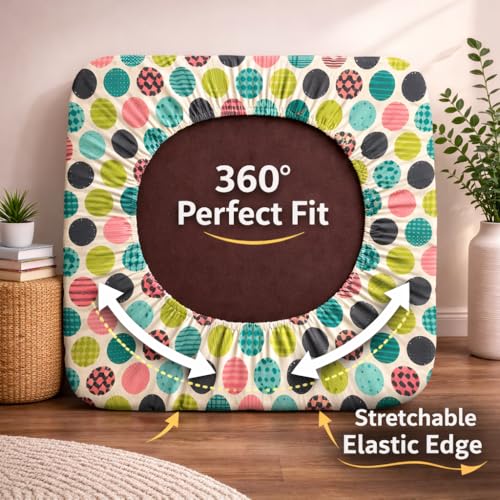 Image of STITCHNEST 'Contour Fit Series' Stretchable Printed Wooden Sofa Cover (Pack of 2) - Elastic Wooden Chair Cover | Wooden Sofa Seat Cover | Size - 20-21 x 20-21 x 3-5 in