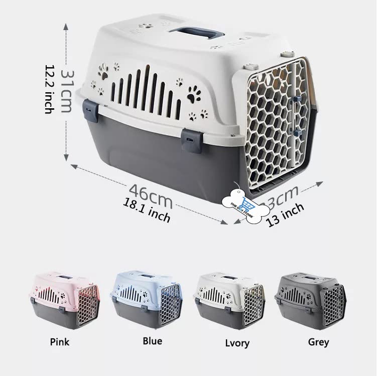 The-DDS-Store-Pet-Travel-Carrier-Puppy-Cat-Rabbit-Basket-Plastic-Handle-Hinged-Door-Folding-Collapsible-Transport-Box-Crate-Cage-Pink