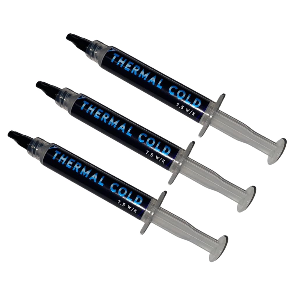 Kit 3 unid de Pasta Térmica Thermal Gold 3g,7,5w/k, com Espátula (Cinza)