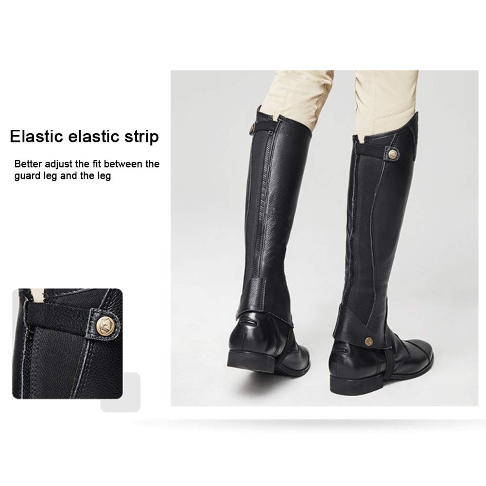 Polainas De Equitación De Cuero Chaquetas Equipamiento Ecuestre Polainas De Equitación Cómodas Adecuadas para Proteger La Pantorrilla Y Los Calzones del Jinete,3XL