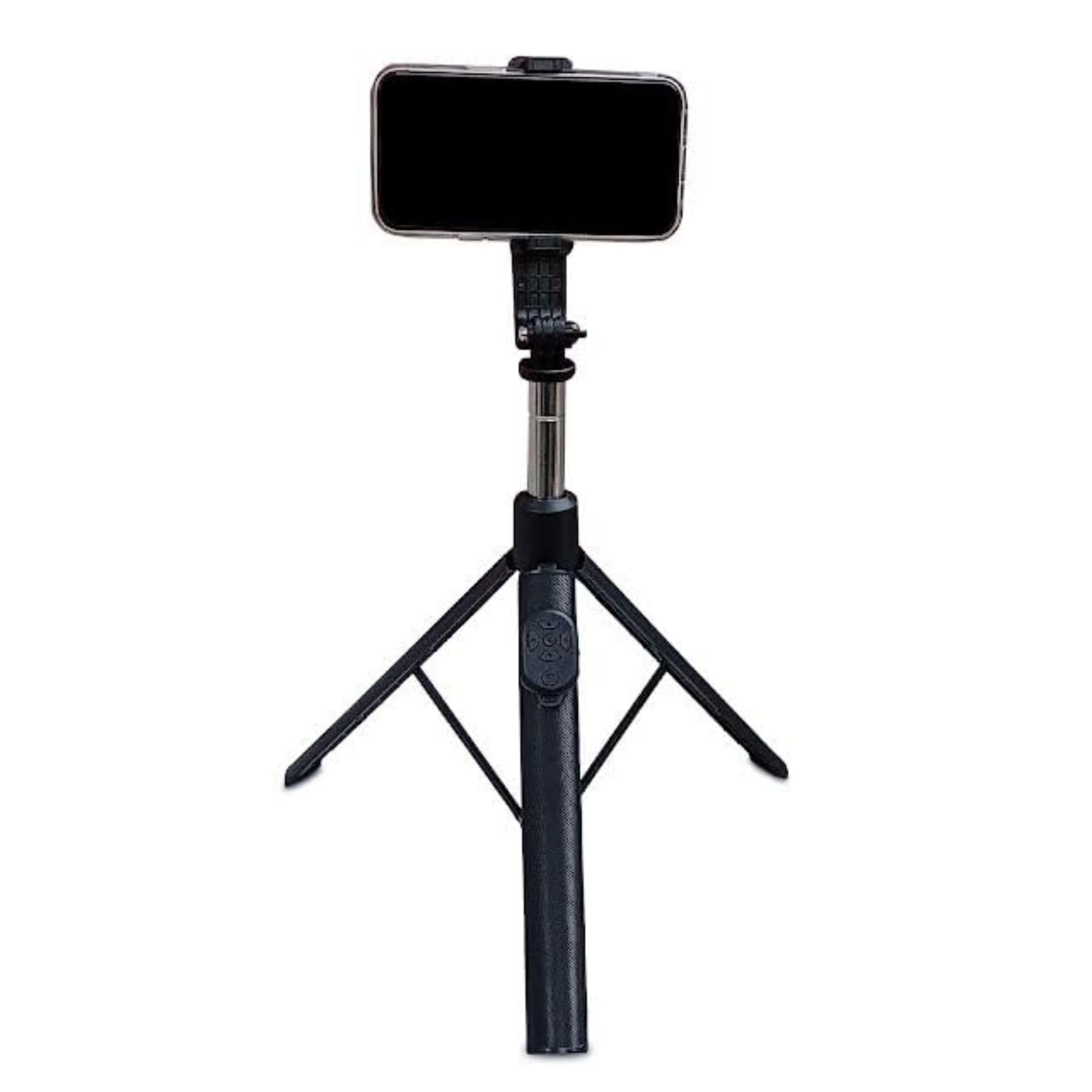 Prolet 170cm Selfie Stick with Tripod, Bluetooth Selfie Stick Tripod, 170CM/ 67inch Extra Long Selfie StickTripod Remote Control (Black, Remote Included, Without Light)-Black