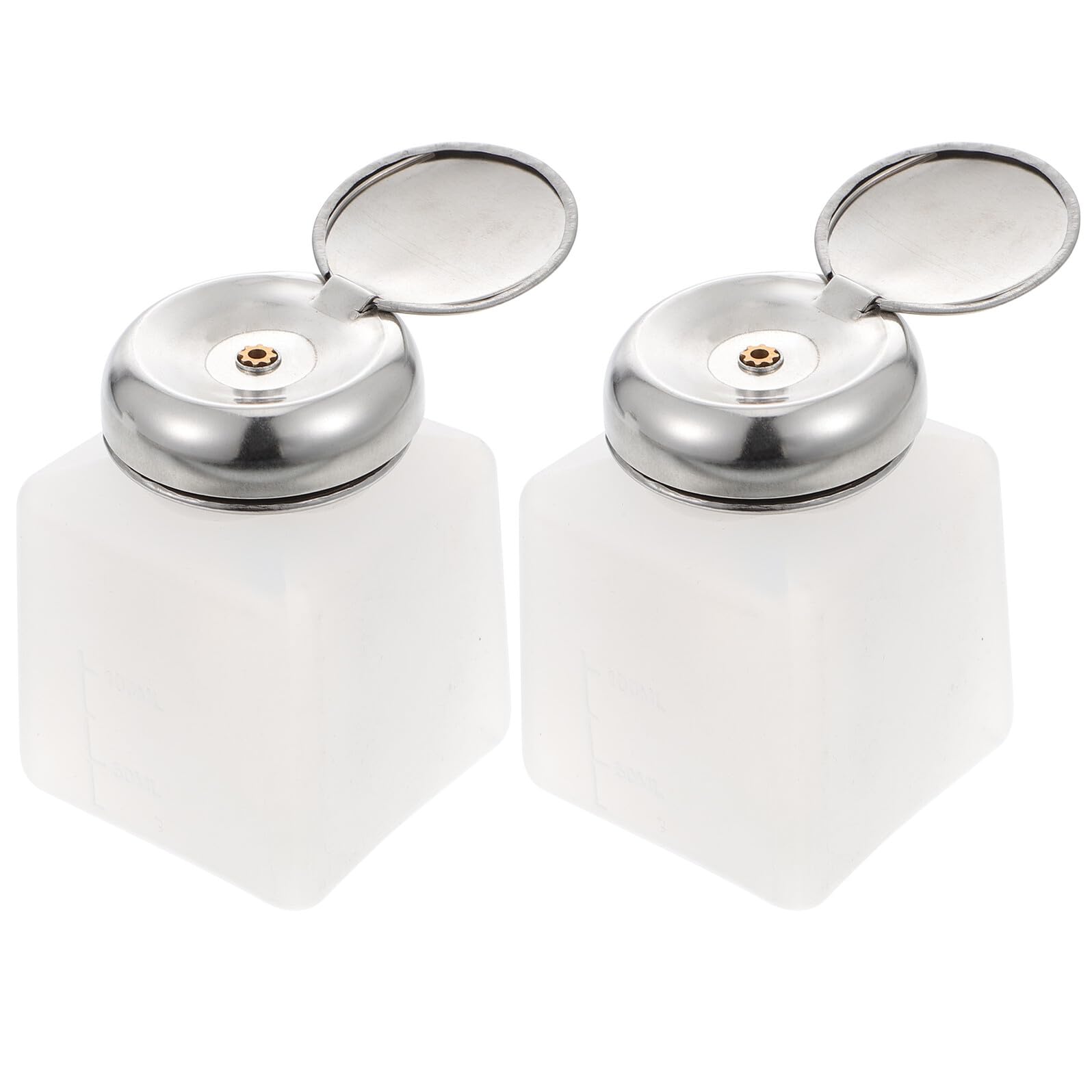 2 Pezzi Flacone Dosatore Alcol Isopropilico 100ml in Pe Bianco Pompa Anti-statico e Tappo, per Trattamenti Unghie ed Elettronica