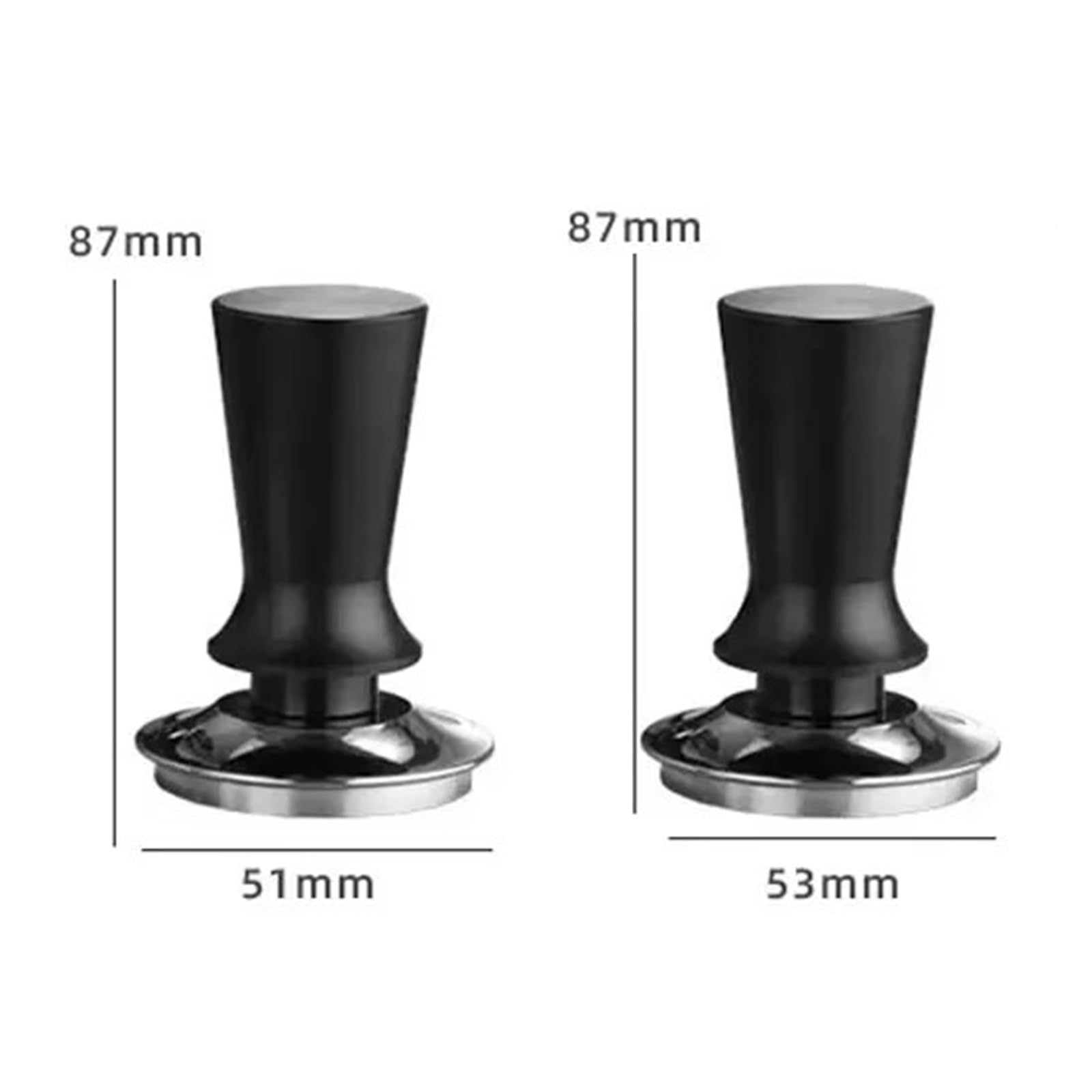 Genérico Café Barista Tamper Espresso de 51mm y 53mm con tampones acero inoxidable resorte(51mm)