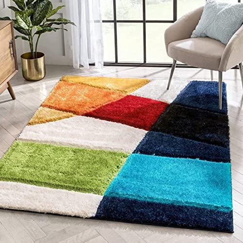 Image of Carpet Mahal Presence Gorgeous Design of Super Soft Shaggy Carpet for Living Room, Bedroom, Hall and Anywhere in Home. [6x8 feet]