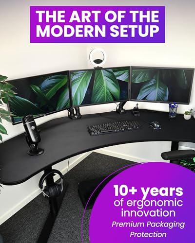 Image of Arozzi Arena Angelo Gaming Desk Pure Black