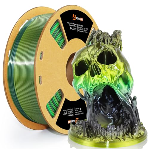 Image of LOVOON pla Filament 1.75mm 3D Printer Filament 1kg, Black Green Gradient Filament Color Changing PLA,3D Printing Filament for 3D Printer 3D Pen, Halloween,1KG(2.2lbs) /Spool