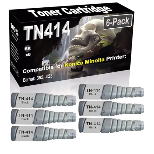 SINIYA 6-Pack (Black) Compatible Bizhub 363 423 Laser Printer Cartridge (High Capacity) Replacement for Konica Minolta TN414 TN-414 A202030 Printer Cartridge -  jp002-CP01-7355