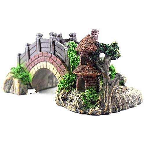 Youery Aquarium Deko Höhle Aquarium,Harz Aquarium Dekoration,Harz Aquarium Zubehör,Aqua Ornaments ideal für kleine Garnele Fisch Schildkröte,Polyresin Landschaft