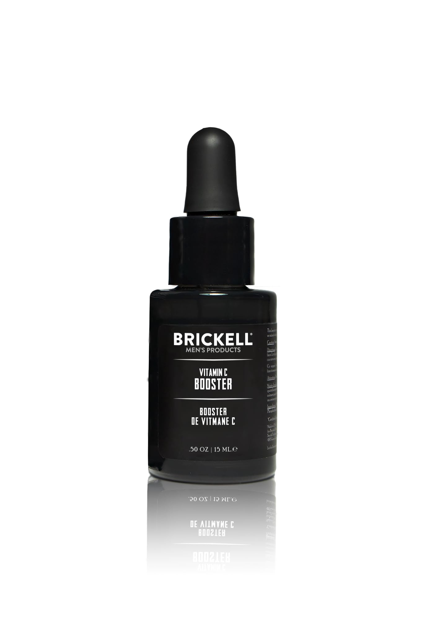 Brickell Men's Siero booster di vitamina C per uomo, booster di vitamina C naturale e biologico per il viso per aumentare la produzione di collagene, combattere le rughe (non profumato, 15 mL)