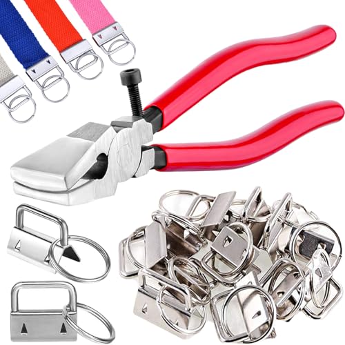 MEILLYOCEAN Key Fob Hardware Set, 50 Pieces, 1 Inch, with