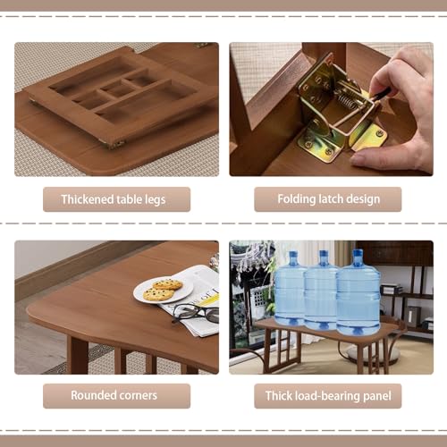 Table basse japonaise bureau et salon pliable portable marron - 5