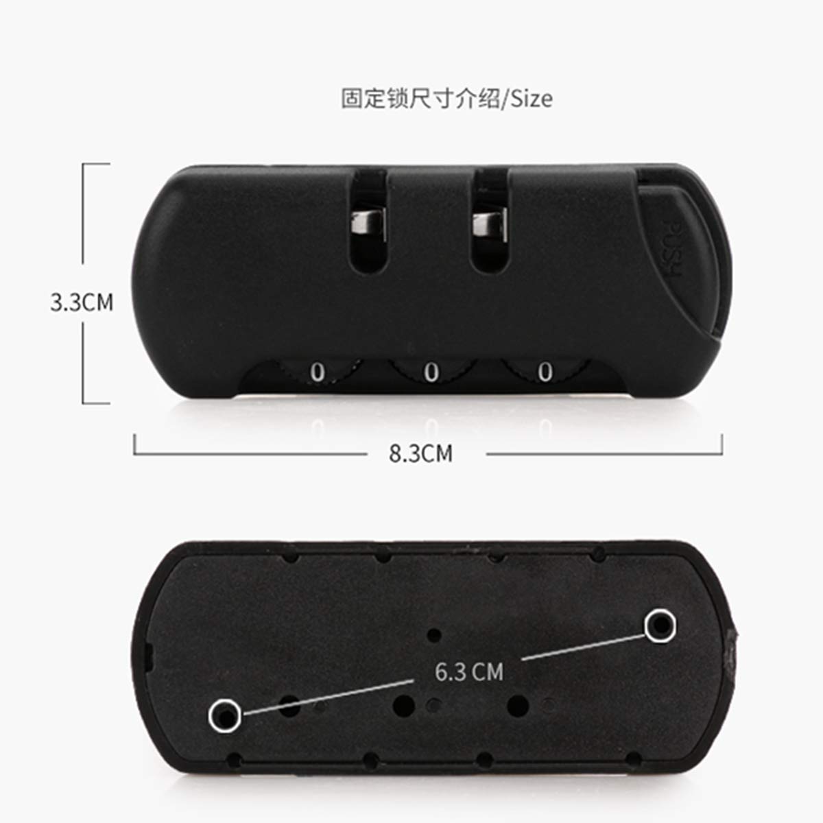 zamek do bagażu, Zestaw pary zamków hasłowych S022# do drążka walizki(Black)