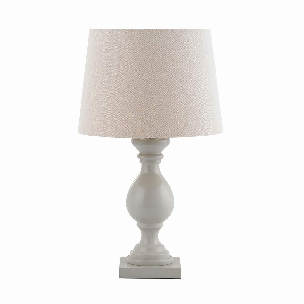 National Lighting EUSTON Decorative Taupe Finish Wooden Reading Desk Table Lamp with Ivory Coloured Fabric Shade