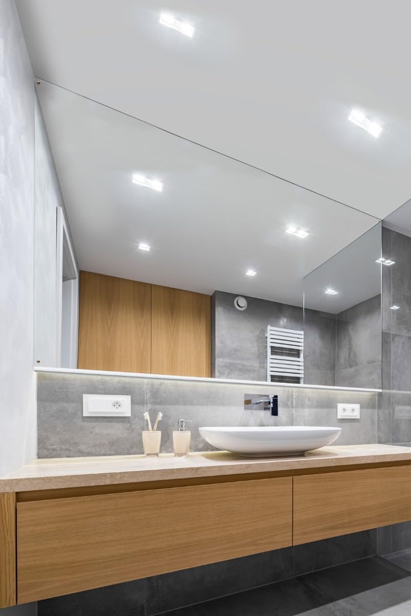 Mirroroutlet Silver 4Ft X 3Ft (122Cm X 91Cm) Mirror Glass 4 Holes Home Gym Or Bathroom 4Mm Thick