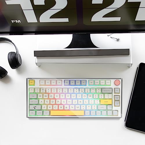 Image of Geekria Clear Acrylic Keypads Cover for 75% Knob Keyboard, Compatible with Keychron Q1 HE /Max /Pro, EPOMAKER TH80, Glorious GMMK Pro